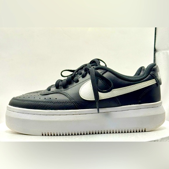 Nike Shoes - Nike Court Vision Alta Black White Platform Sneakers Size 10 DM0113-002